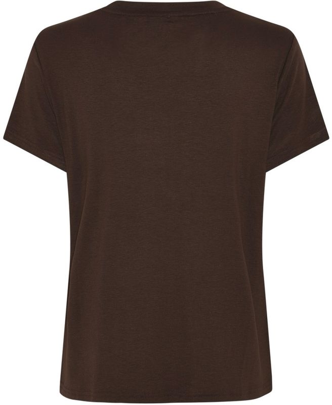LA ROUGE - Line SS T-skjorte Dark Brown
