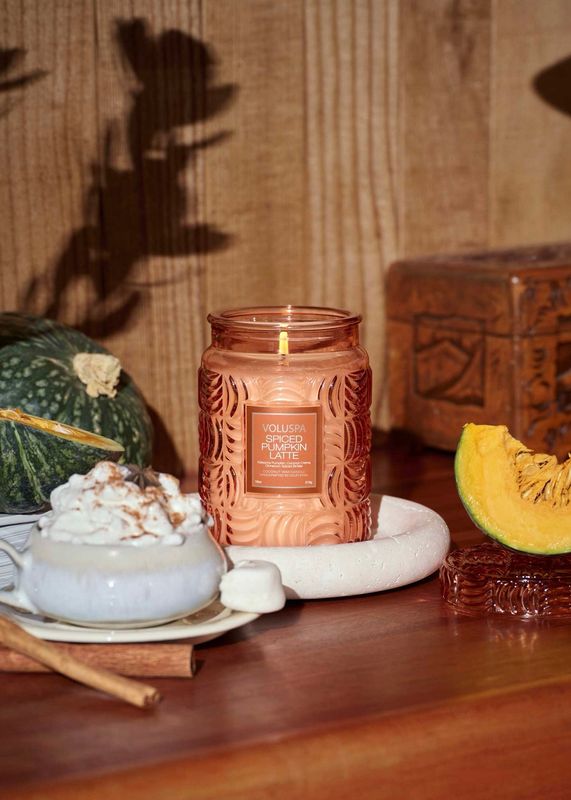 VOLUSPA - Spiced Pumpkin Latte Large Glass Jar Duftlys