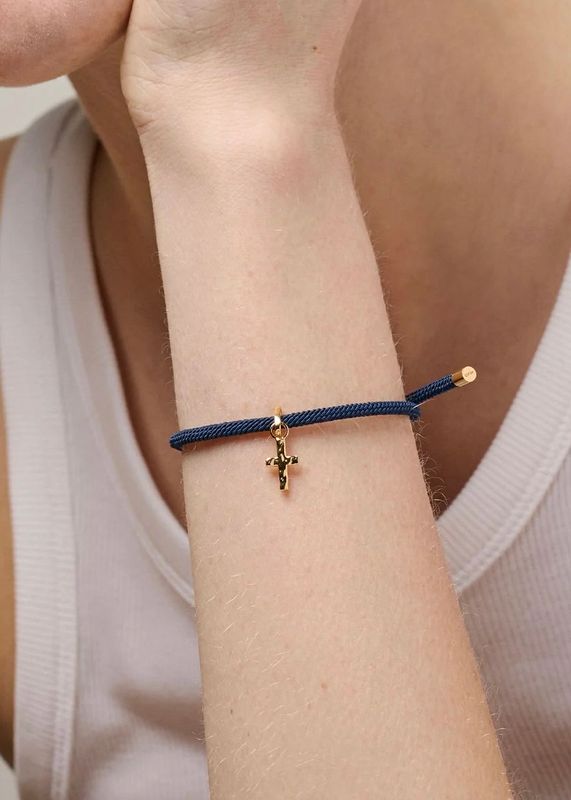 ENAMEL - Color Cord Charm Armbånd Night Blue