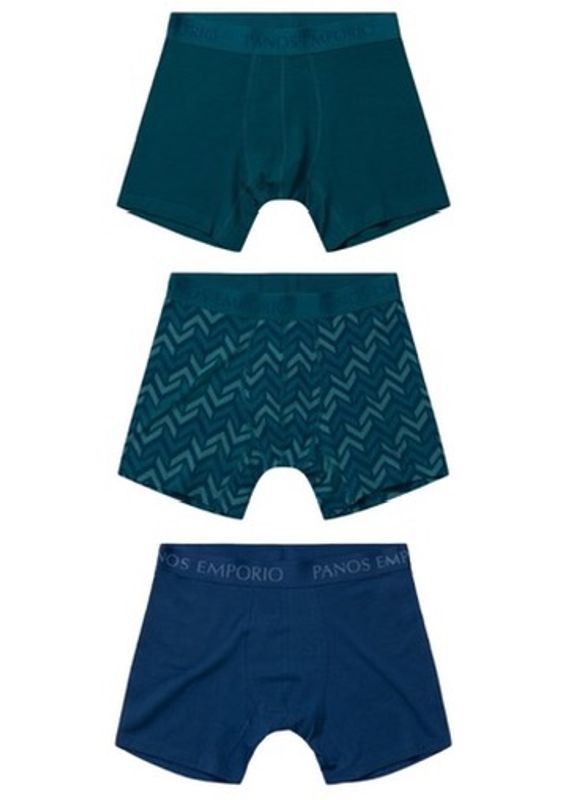 PANOS EMPORIO - 3PK Base Bamboo Boxer Deep Teal/Chevron/Poseidon