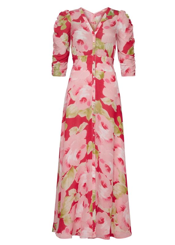 donna karan linen blend dress Linen Blend Sleeveless Square Neck Dress | Fit and Flare main image 0