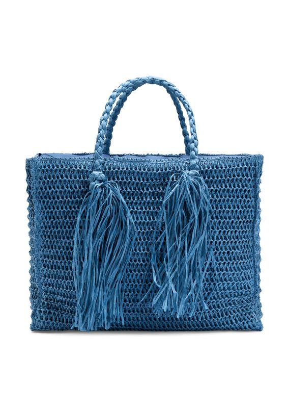 ELLA&IL - Rikke Straw Veske Blue
