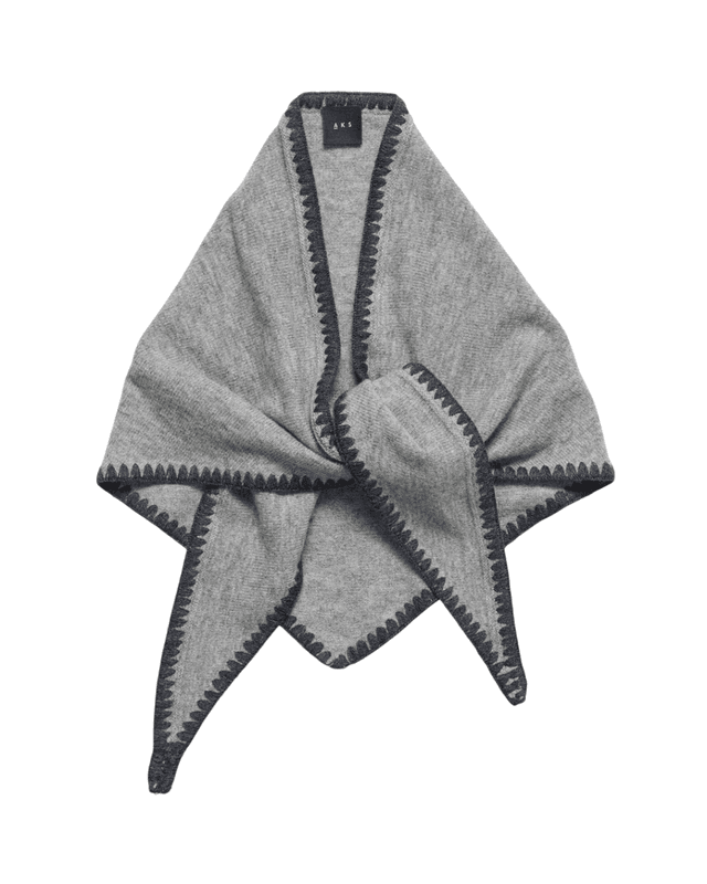 CHRISTIAN AKS - Mina Stitched Merino Skjerf Lt.Grey Melange