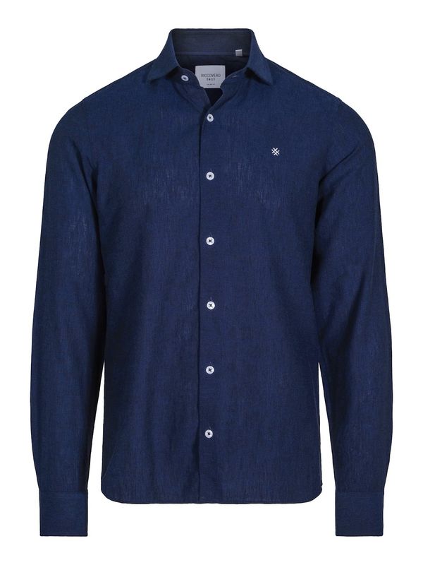 RICCOVERO - M Carlo Linskjorte Tailor Fit Navy 590