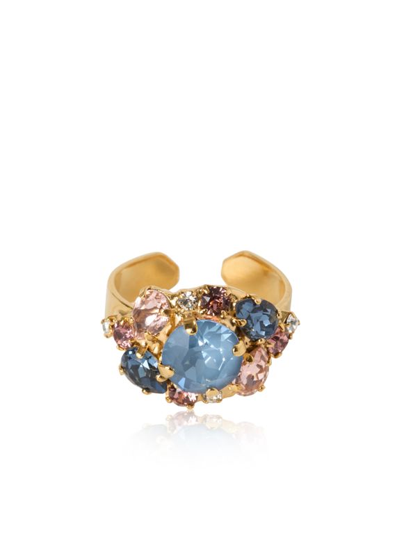 CAROLINE SVEDBOM - Molly Ring Gold Smoked Blue Combo