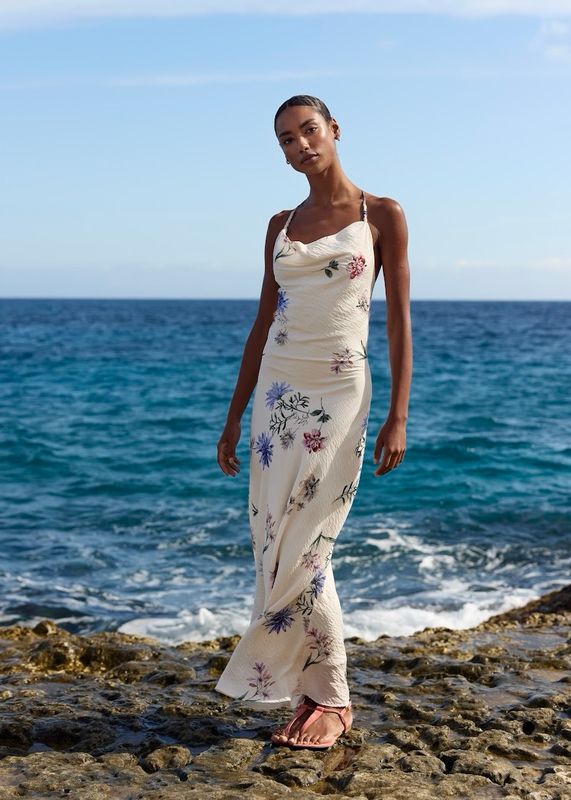 RICCOVERO - Santorini Kjole Cream Multi Color 153