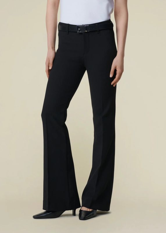 LOIS - Silvia Suple Dressbukse High Rise Flare 2565-5976 Roble Wool Black 