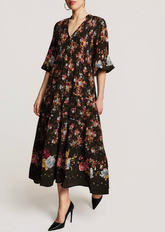 BYTIMO - Bohemian Shift Midikjole Forest Bouquet 2710517-107