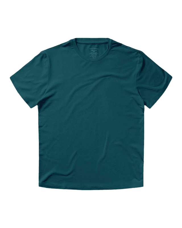 PANOS EMPORIO - Bamboo/Cotton Crew T-skjorte Lagoon